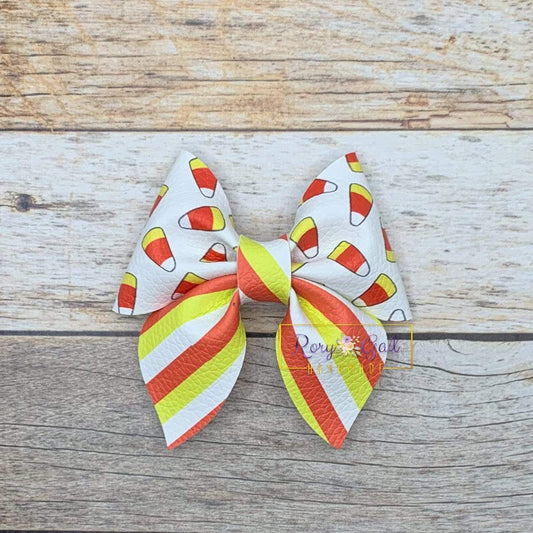 Rory Gail Handmade Bows Candy Corn with Stripes 3 inch Sailor Bow