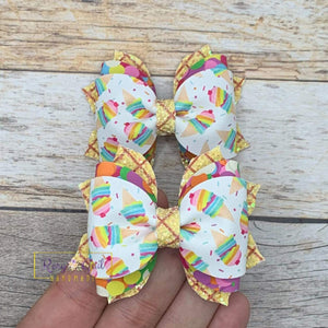 Rory Gail Handmade Bows Colorful Cones 2.5 inch Phoebe Piggies