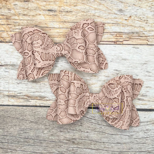 Rory Gail Handmade Bows Dust Pink Butter Lace 3” Double Diva Piggies