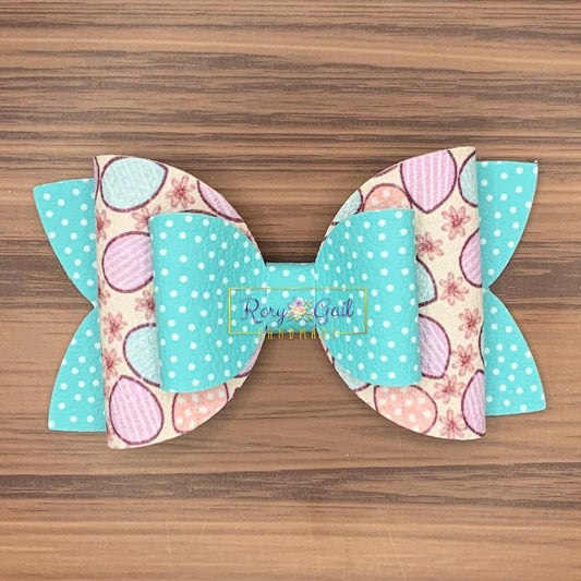 Rory Gail Handmade Bows Easter Eggs 4 inch Double Diva Bow