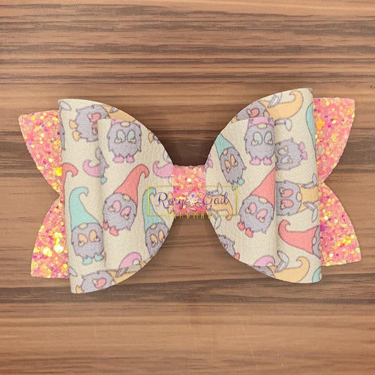 Rory Gail Handmade Bows Easter Gnomes 4 inch Double Diva Bow