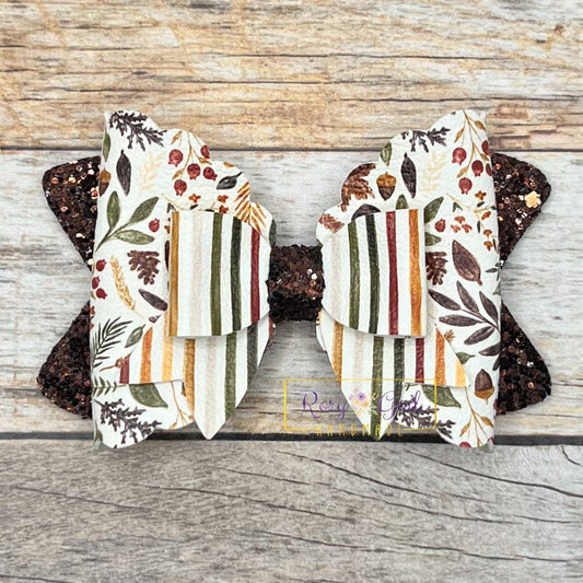 Rory Gail Handmade Bows Fall Foliage 3.5 inch Magnolia Bow