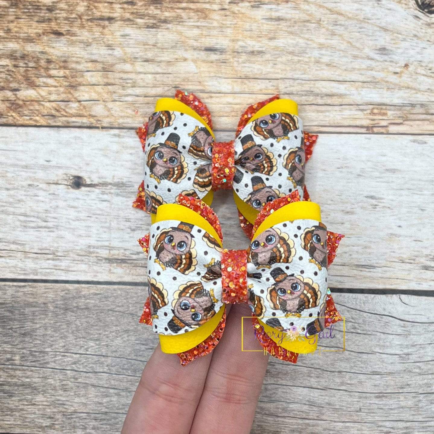 Rory Gail Handmade Bows Gobble 2.5 inch Phoebe Piggies