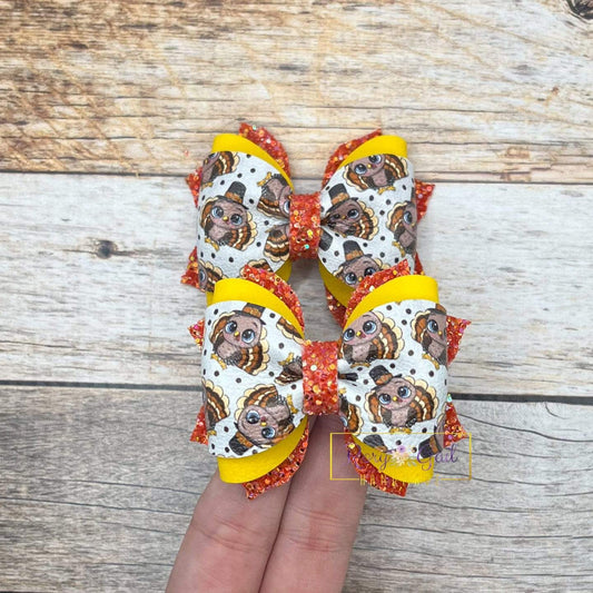 Rory Gail Handmade Bows Gobble 2.5 inch Phoebe Piggies
