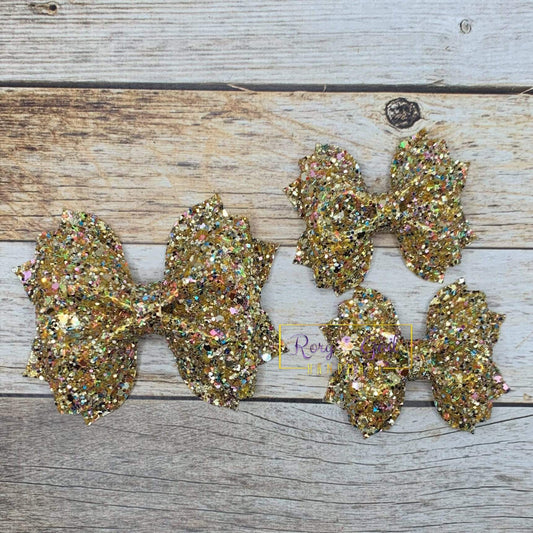 Rory Gail Handmade Bows Golden Confetti Fall Glitter