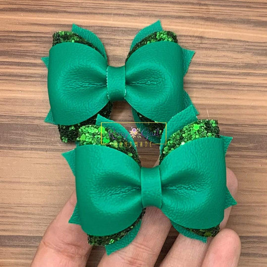 Rory Gail Handmade Bows Green 2.5 inch Phoebe Piggies