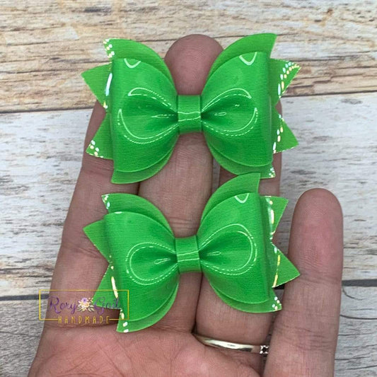 Rory Gail Handmade Bows Green 2” Pinch Piggies POOL