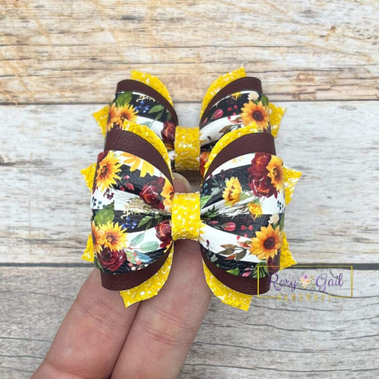 Rory Gail Handmade Bows Hallow Eve Florals 2.5 inch Phoebe Piggies