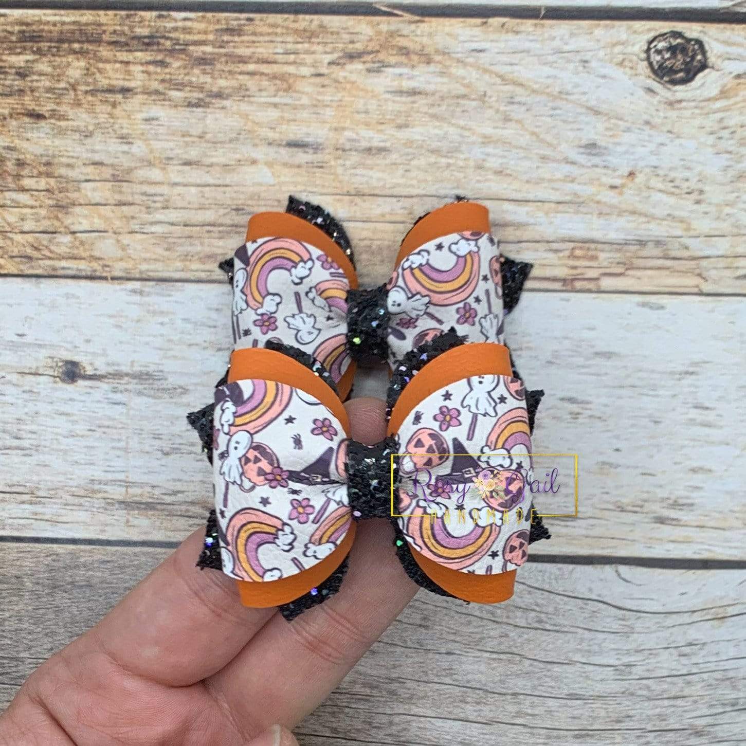 Rory Gail Handmade Bows Halloween Night 2.5 inch Phoebe Piggies
