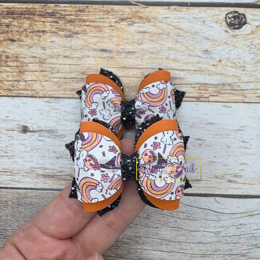 Rory Gail Handmade Bows Halloween Night 2.5 inch Phoebe Piggies
