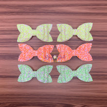 Load image into Gallery viewer, Rory Gail Handmade Bows Highlighter Glitter 3 inch Double Diva Piggies
