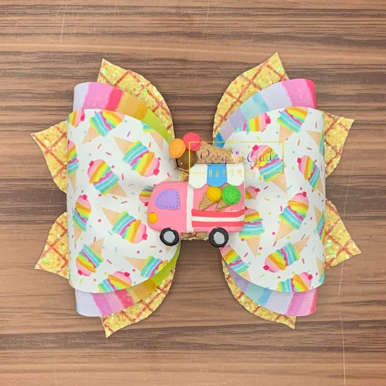 Rory Gail Handmade Bows Ice Cream Truck 4 inch Phoebe Bow