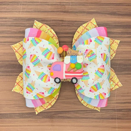 Rory Gail Handmade Bows Ice Cream Truck 4 inch Phoebe Bow