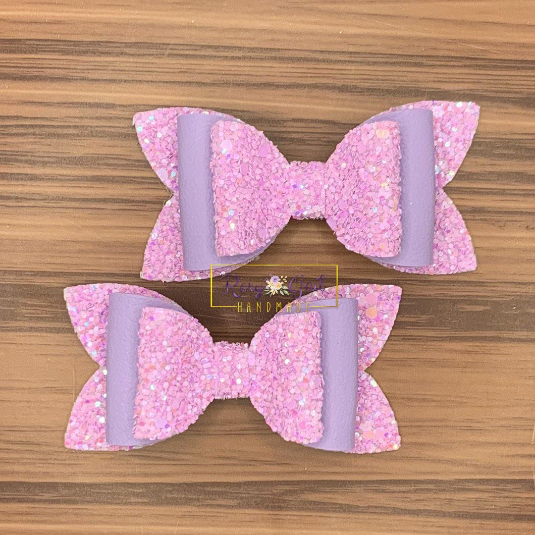 Rory Gail Handmade Bows Lavender Pastel Double Diva 3 inch Piggies