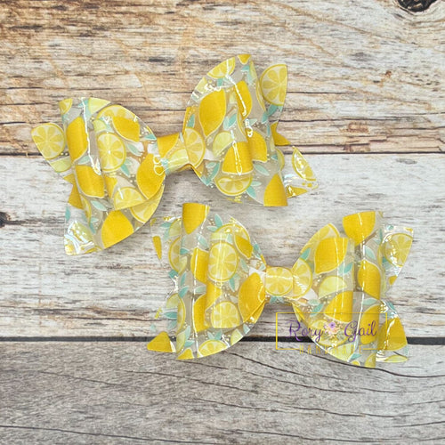 Rory Gail Handmade Bows Lemon Jelly 3” Double Diva Piggies