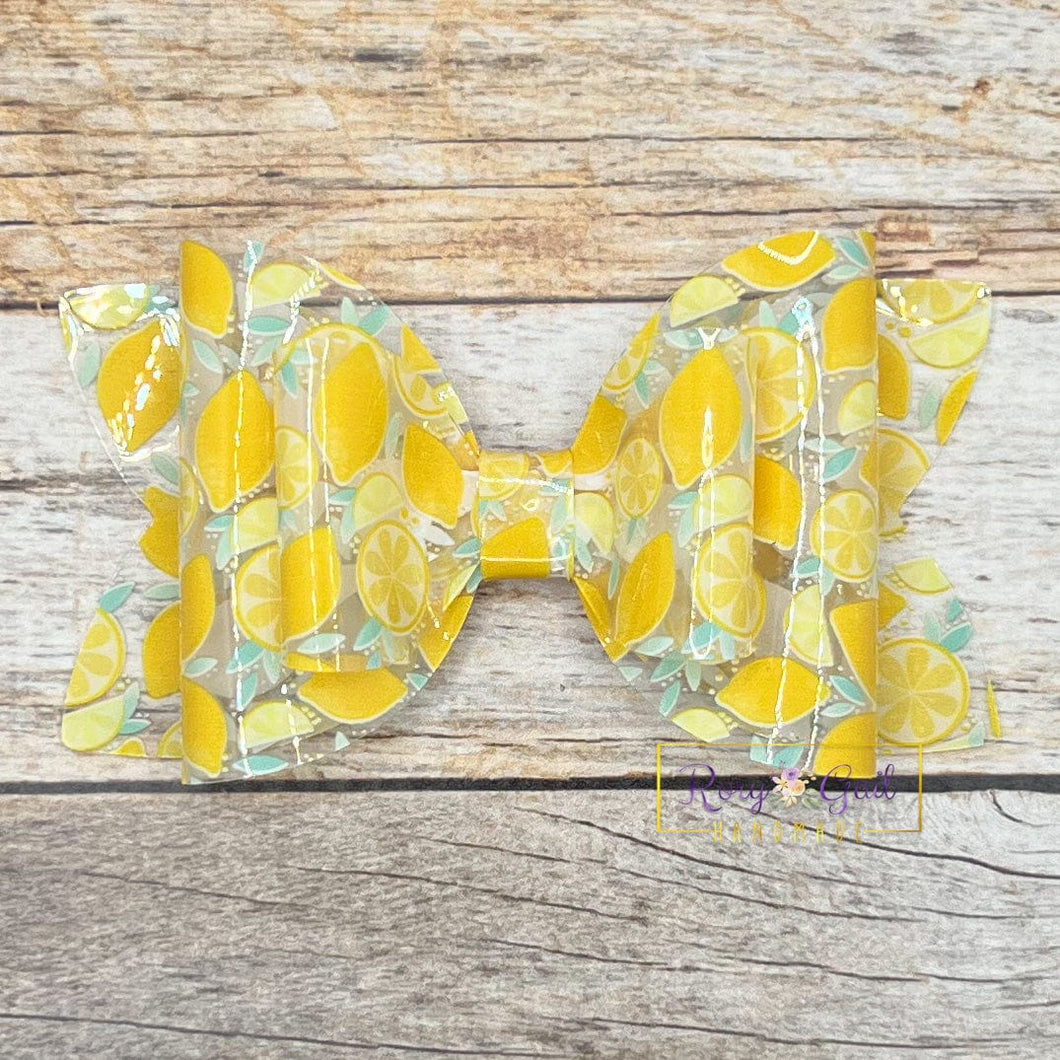 Rory Gail Handmade Bows Lemon Jelly 4” Double Diva Bow