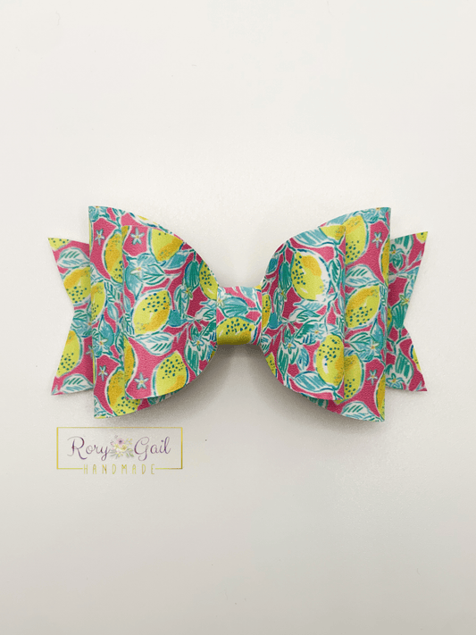 Rory Gail Handmade Bows Lemon Squeeze 4” Isla Bow