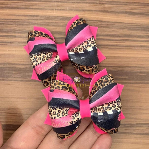 Rory Gail Handmade Bows Leopard Brushstrokes 2.5 inch Phoebe Piggies