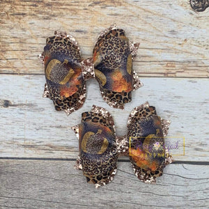 Rory Gail Handmade Bows Leopard Pumpkins 2.5 inch Phoebe Piggies