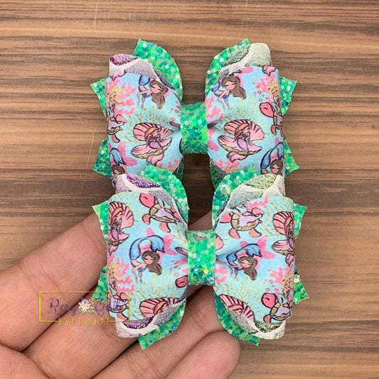Rory Gail Handmade Bows Mermaid 2.5 inch Phoebe Piggies