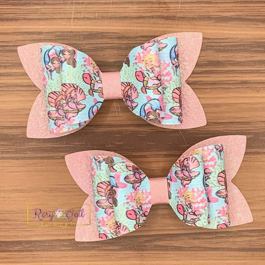 Rory Gail Handmade Bows Mermaid Double Diva 3 inch Piggies