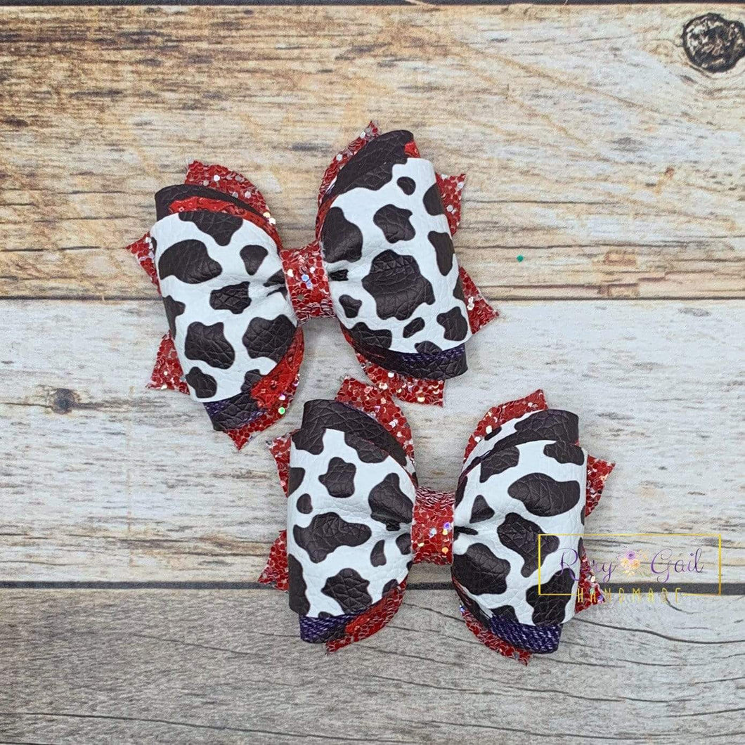 Rory Gail Handmade Bows Moo Print  2.5 inch Phoebe Piggies