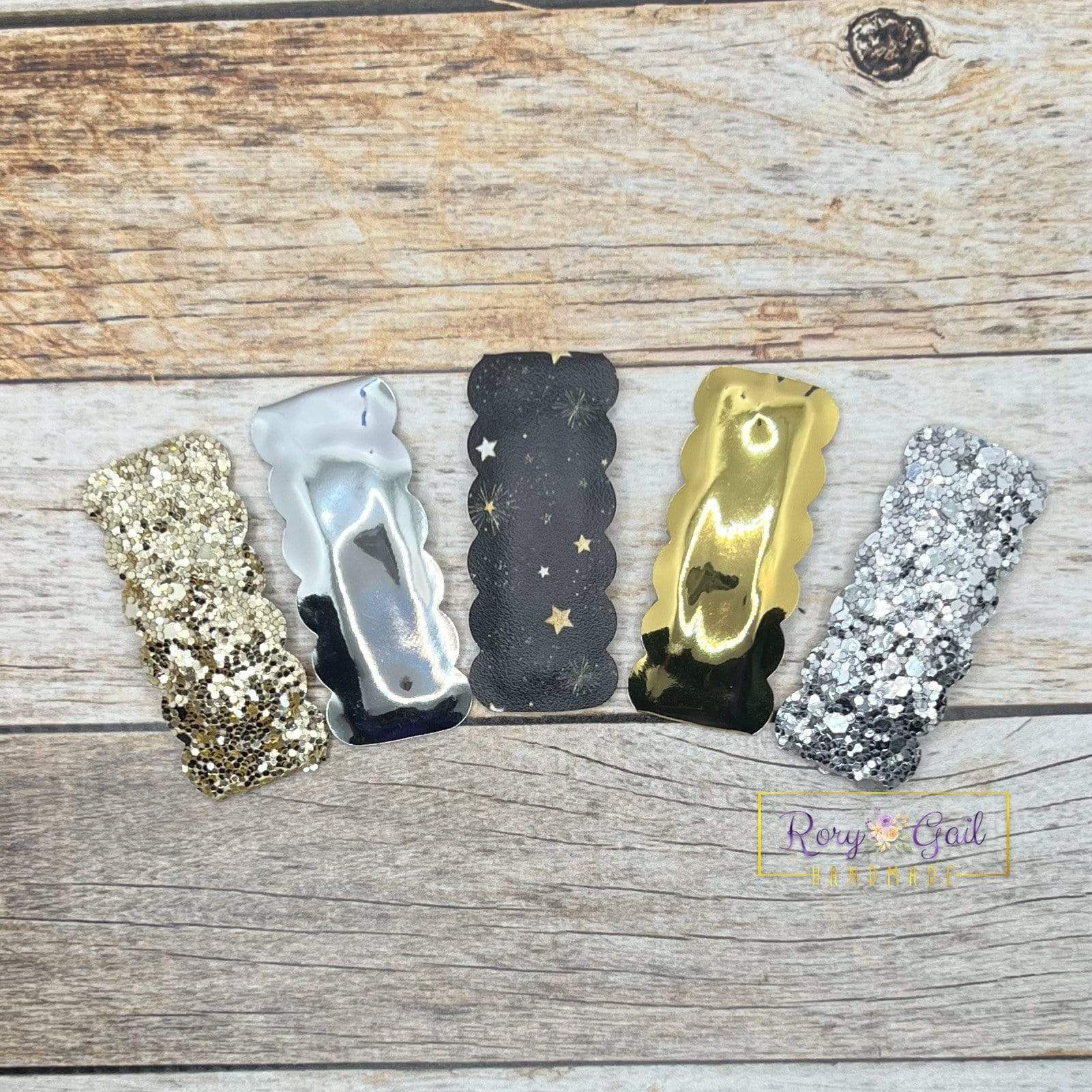 Rory Gail Handmade Bows NYE 2 inch Snap Clip Set