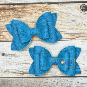 Rory Gail Handmade Bows Ocean Embossed 3” Double Diva Piggies NEW STYLE