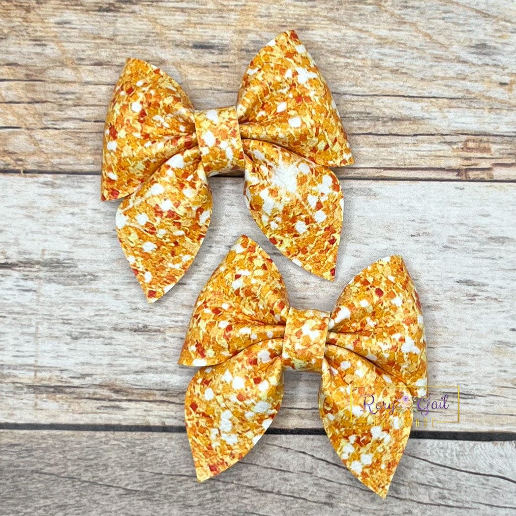 Rory Gail Handmade Bows Orange Summer Sparkle 2 inch Sailor Piggies