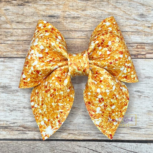 Rory Gail Handmade Bows Orange Summer Sparkle 3 inch Sailor Bow