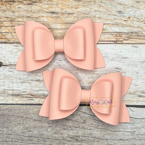 Rory Gail Handmade Bows Peach 3” Double Diva Piggies