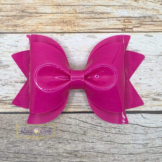Rory Gail Handmade Bows Pink 3.5 inch Pinch Bow POOL