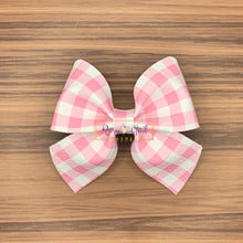 Load image into Gallery viewer, Rory Gail Handmade Bows Pink Gingham Sailor 3 inch Bow
