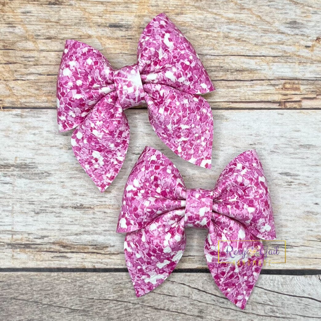 Rory Gail Handmade Bows Pink Summer Sparkle 2 inch Sailor Piggies