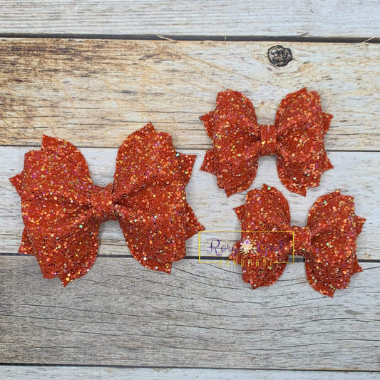 Rory Gail Handmade Bows Pumpkin Patch Fall Glitter