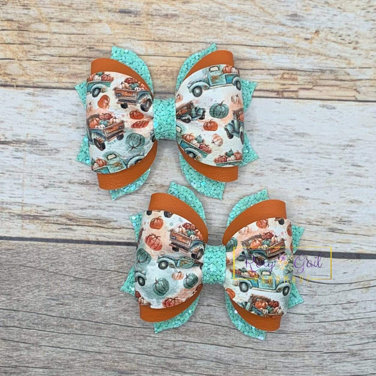 Rory Gail Handmade Bows Pumpkin Pickup 2.5 inch Phoebe Piggies