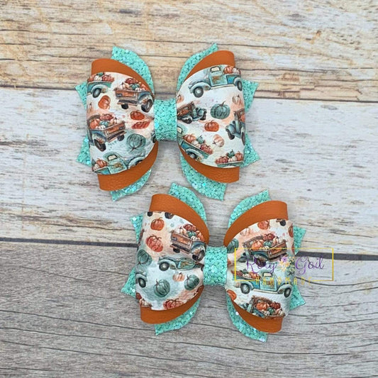 Rory Gail Handmade Bows Pumpkin Pickup 2.5 inch Phoebe Piggies