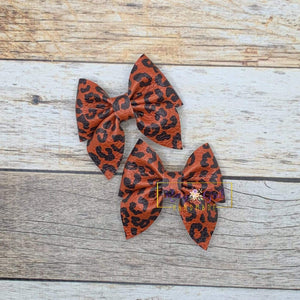 Rory Gail Handmade Bows Pumpkin Spice Leopard 2 inch Sailor Piggies