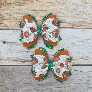 Rory Gail Handmade Bows Pumpkins On The Vine 2.5 inch Phoebe Piggies