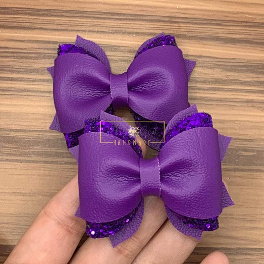 Rory Gail Handmade Bows Purple 2.5 inch Phoebe Piggies