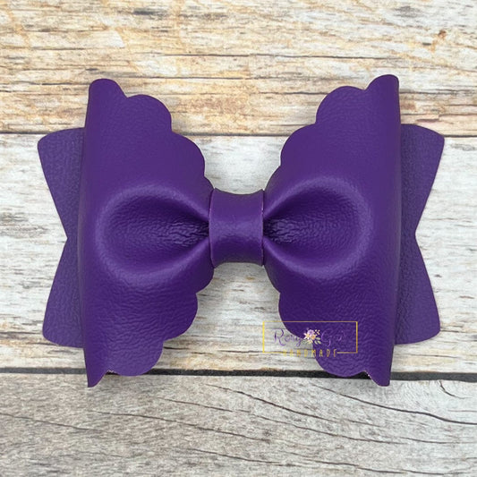 Rory Gail Handmade Bows Purple 3.5 inch Scalloped Pinch Bow
