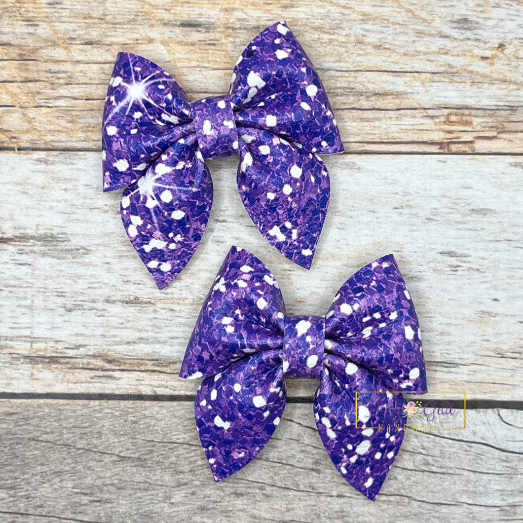 Rory Gail Handmade Bows Purple Summer Sparkle 2 inch Sailor Piggies