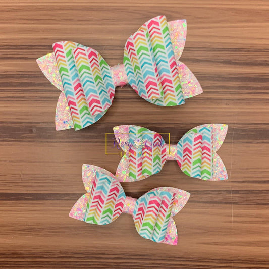 Rory Gail Handmade Bows Rainbow Chevron