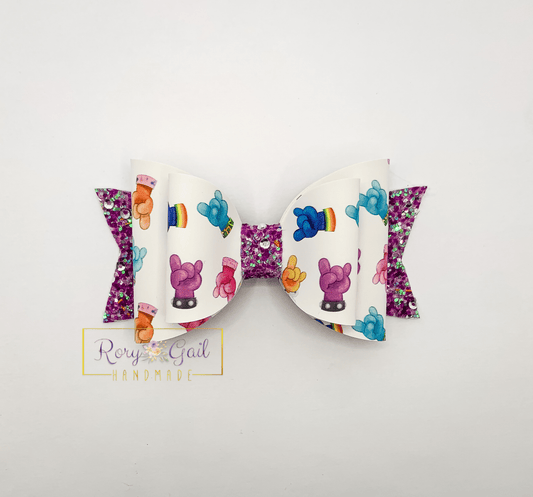 Rory Gail Handmade Bows Rock and Roll Troll-Inspired 4” Bow