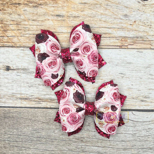 Rory Gail Handmade Bows Roses 2.5 inch Pinch Piggies