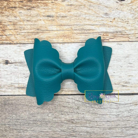 Rory Gail Handmade Bows Seafoam 3.5 inch Scalloped Pinch Bow