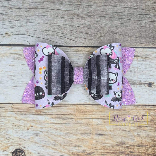 Rory Gail Handmade Bows Skeleton Animals 4” Double Diva Bow