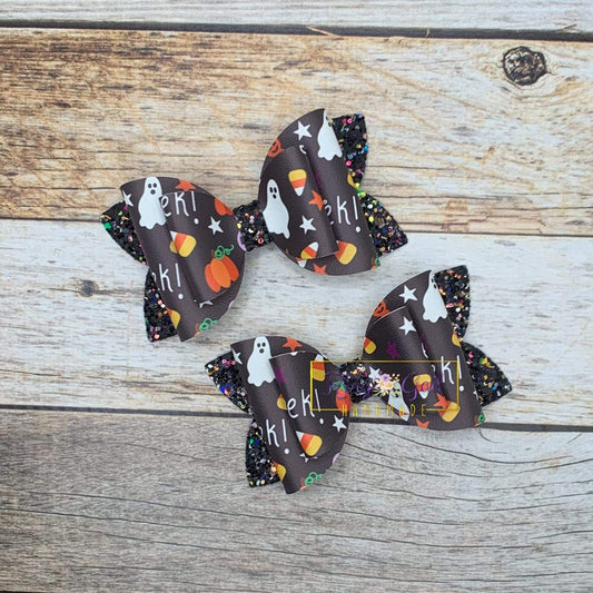 Rory Gail Handmade Bows Spooky Cute Halloween 3” Double Diva Piggies NEW STYLE