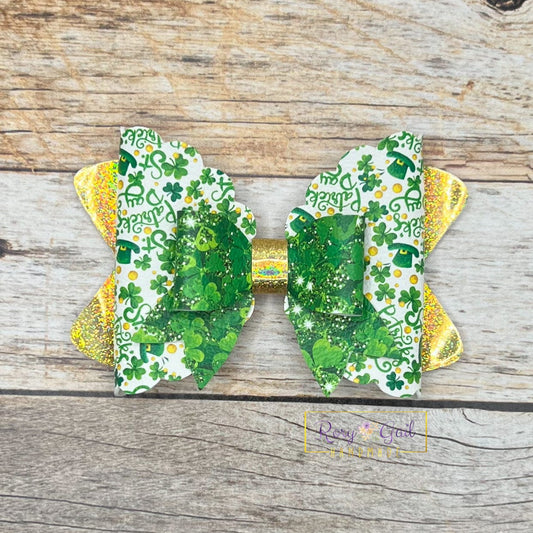 Rory Gail Handmade Bows St. Patrick’s Day 3.5 inch Magnolia Bow