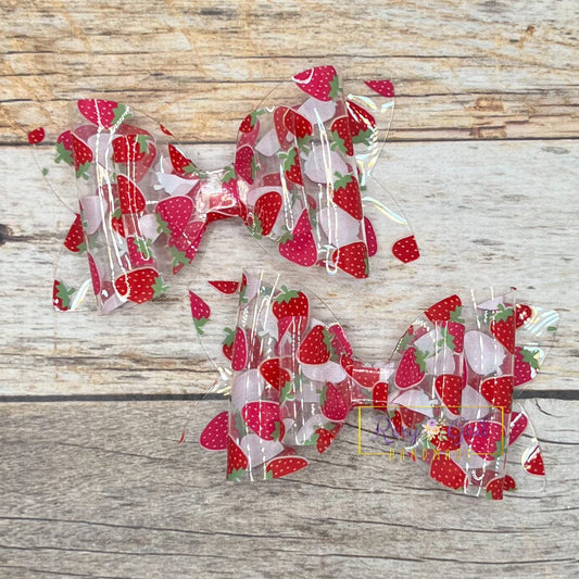 Rory Gail Handmade Bows Strawberry Jelly 3” Double Diva Piggies